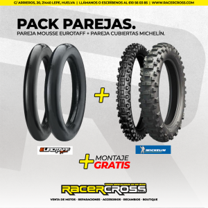 PACK  Pareja Mousse Eurotaff + Pareja Cubiertas Michelin