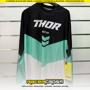 Camiseta Thor Sector Chev Negro/Aqua