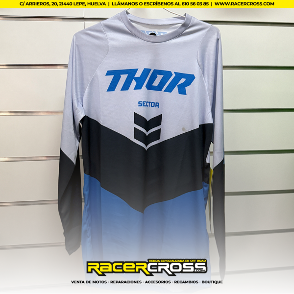 Camiseta Thor Sector Chev MX Azul/Blanca