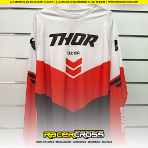 Camiseta Thor Sector Chev Charcoal Naranja