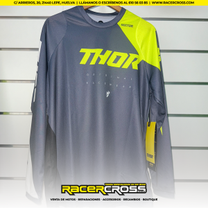 Camiseta Thor Sector Edge Gris/Flúor