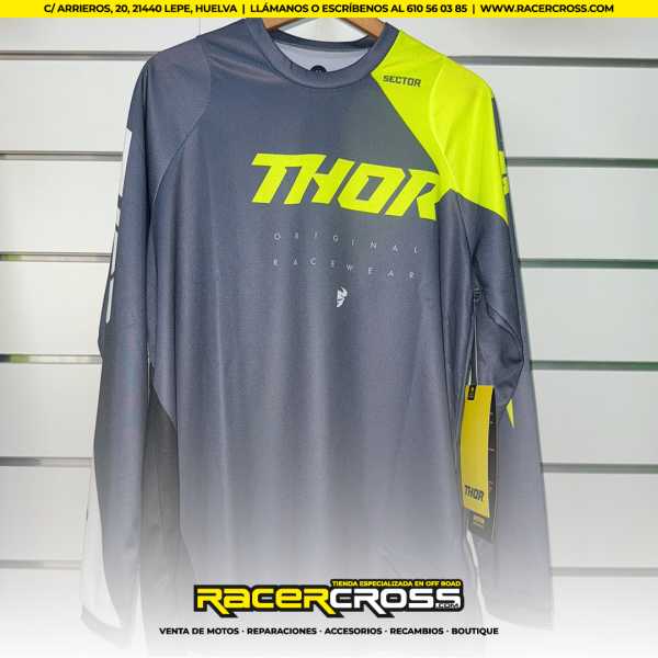 Camiseta Thor Sector Edge Gris/Flúor