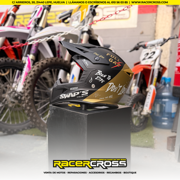 Casco SWAPS S818 Negro/Dorado