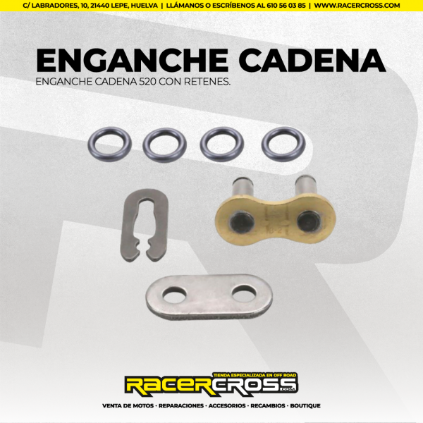 Enganche cadena 520 con retenes