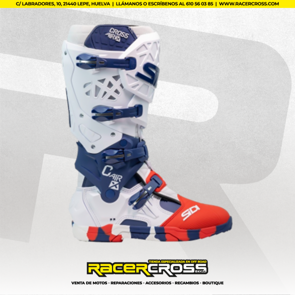 BOTAS SIDI CROSS AIR (BLANCO/AZUL/ROJA) (Nº45)