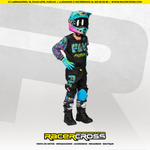 EQUIPACION INFANTIL (PANTALON Y CAMISETA) (NEGRO/MULTI) FLY RACING F-16