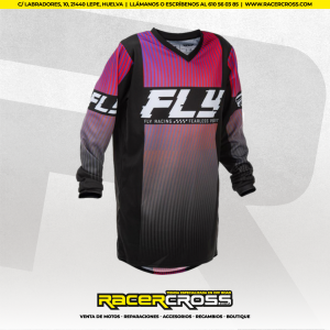 EQUIPACION INFANTIL (negro/rojo/violeta) FLY RACING F-16