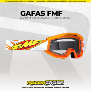 GAFAS FMF POWERCORE JUNIOR NARANJA TRANSPARENTE