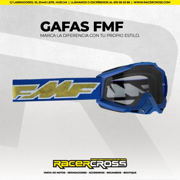 GAFAS FMF POWERBOMB ROCKET AZUL/DORADA