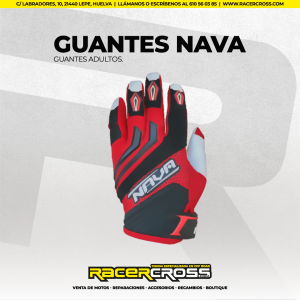 Guantes Nava MX BLACK/WHITE/RED