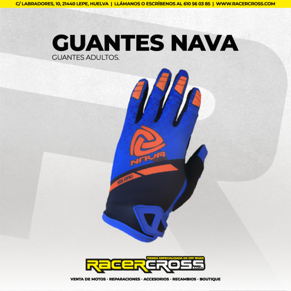 Guantes Nava MX BLACK/BLUE/ORANGE