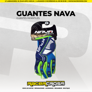 Guantes KIDS Nava MX BLACK/WHITE/BLUE