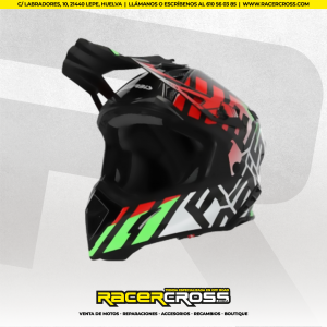 CASCO ACERBIS STEEL CARBONO (NEGRO VERDE ROJO)