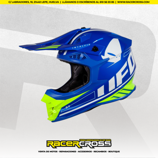 CASCO UFO OFF-ROAD INTREPID (AZUL/FLUOR)