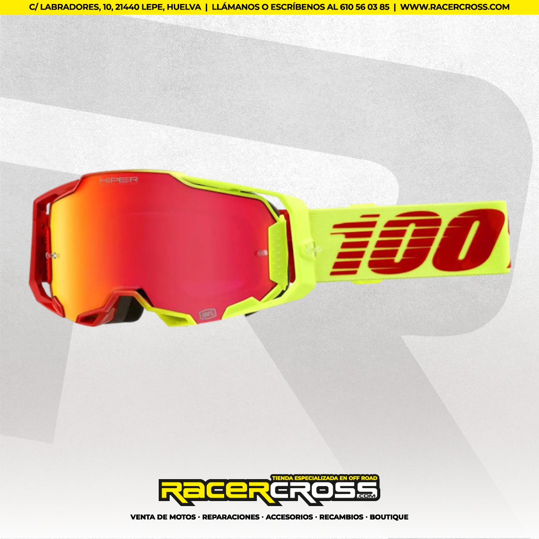 GAFAS 100% ARMEGA HIPER SOLARIS ESPEJO FLUOR/ROJO