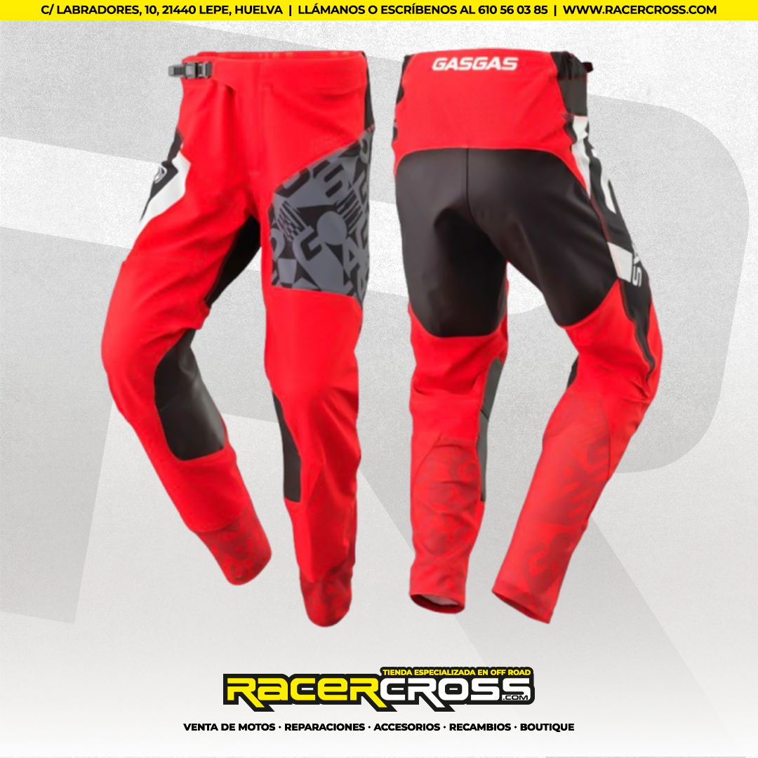 PANTALON GASGAS FAST ROJO/NEGRO
